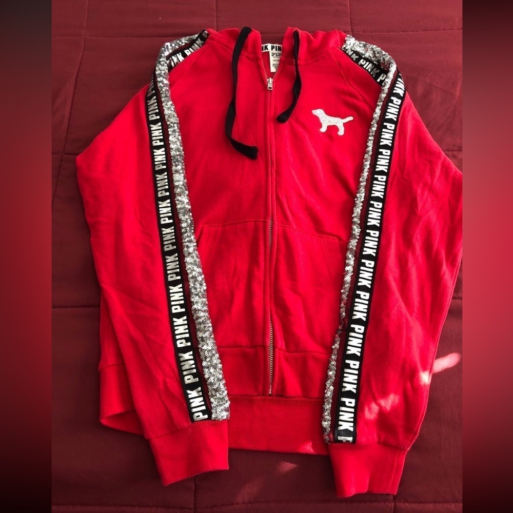 VS Pink bling zip up hoodie
